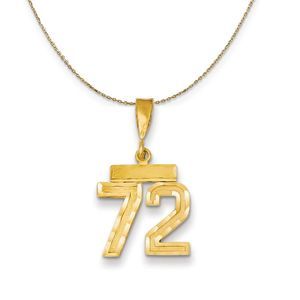 14k Yellow Gold, Varsity, Sm D/C Necklace Number 72 - 16 Inch